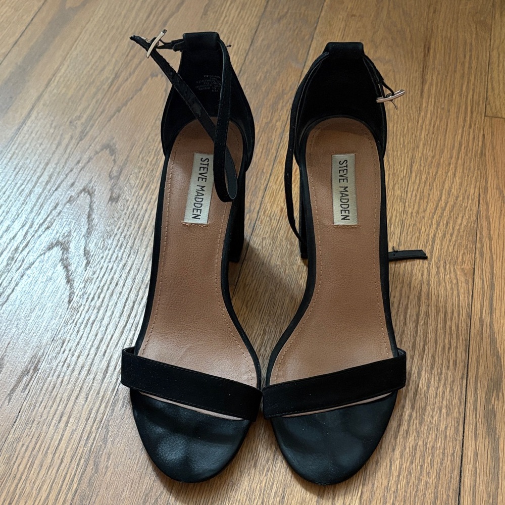 Steve Madden Black Block Heels Size 10
